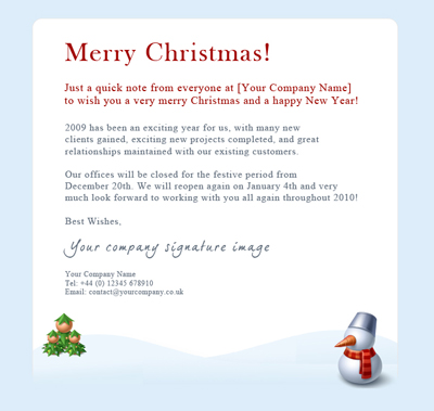 Christmas Email Template available from 18amail