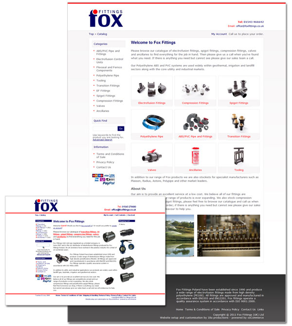 FoxFittings Old and New Homepage