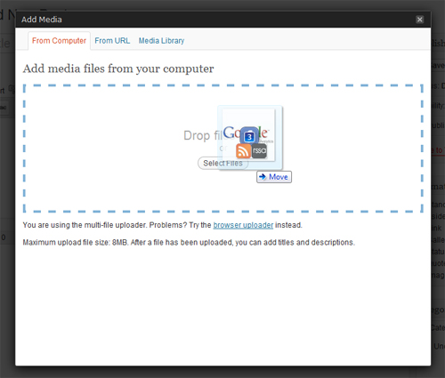 WordPress 3.3. drag and drop media uploader